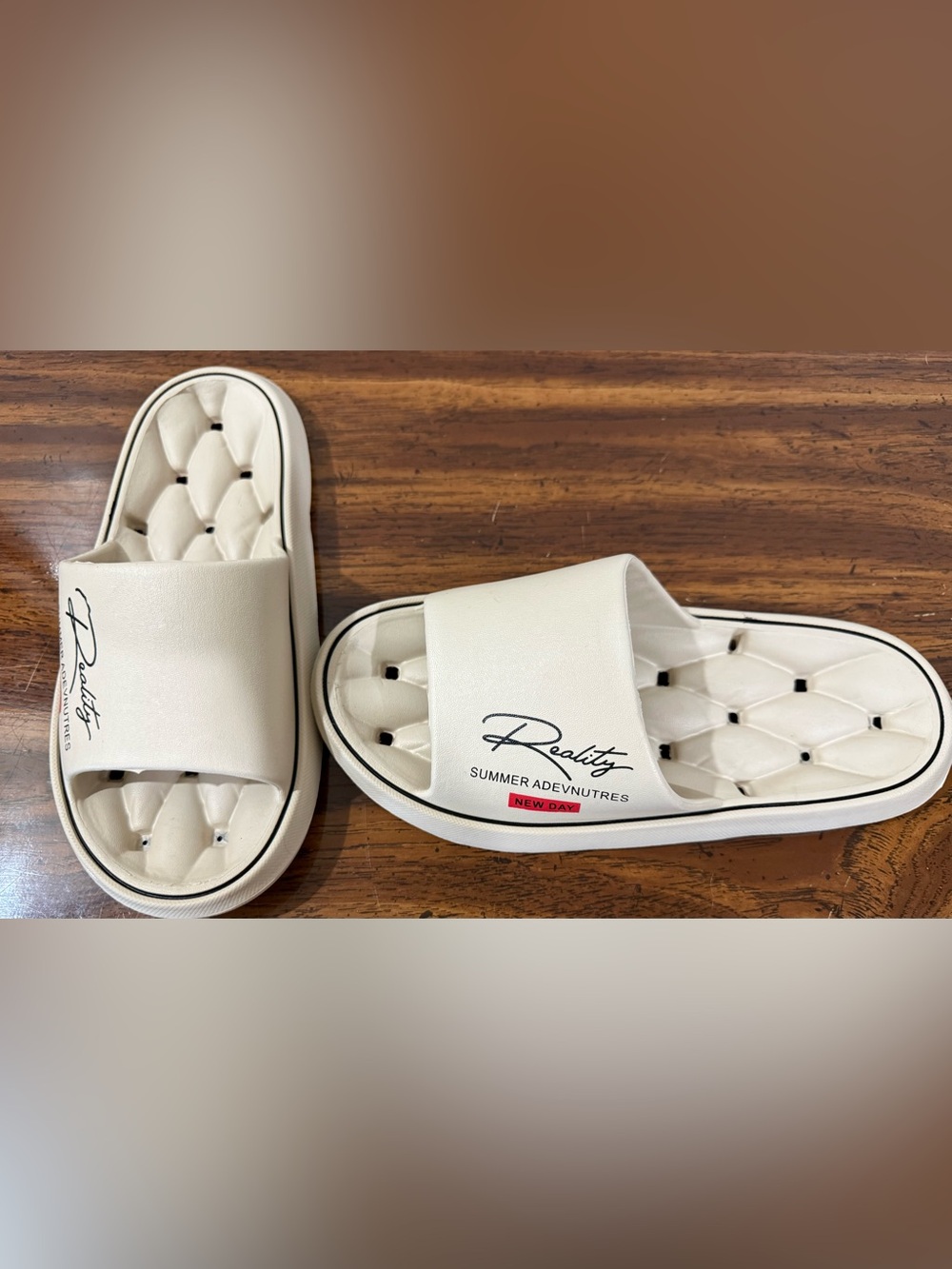 Men’s Cream Slide Sandals